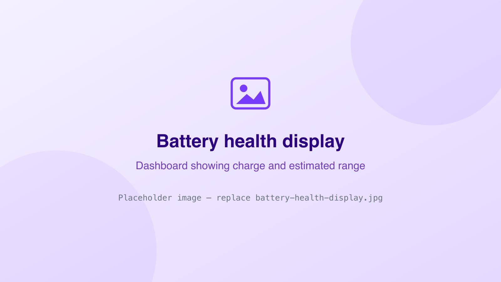 A used electric car's dashboard display showing the battery state of charge and estimated range